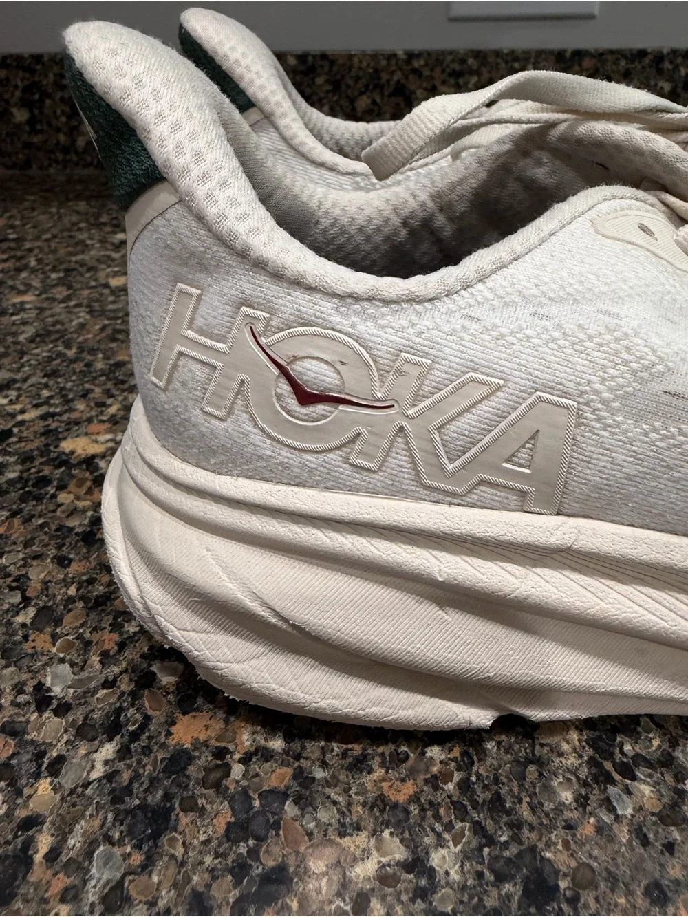 HOKA mens 10  White Running Shoes - Lightweight Cushioning